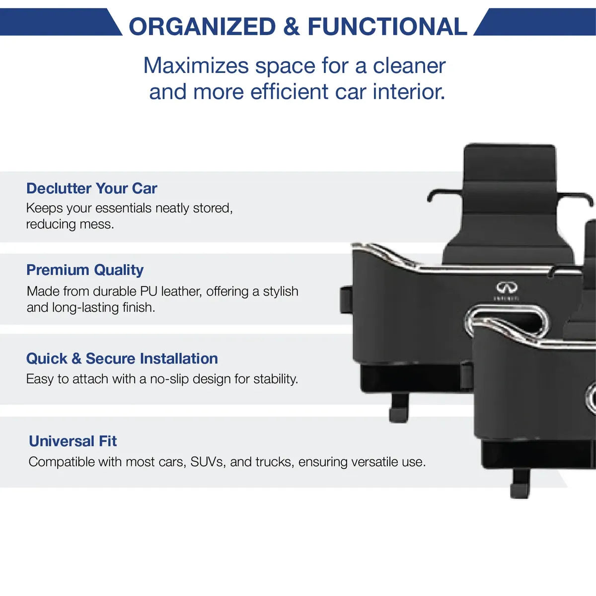 WIZ® PREMIUM CAR SEAT ORGANIZER WITH MULTI STORAGE